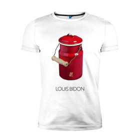 Мужская футболка премиум с принтом Louis Bidon в Белгороде, 92% хлопок, 8% лайкра | приталенный силуэт, круглый вырез ворота, длина до линии бедра, короткий рукав | антитренд | луи витон