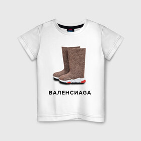 Детская футболка хлопок с принтом Валенсиаga в Белгороде, 100% хлопок | круглый вырез горловины, полуприлегающий силуэт, длина до линии бедер | balenciaga | антитренд | баленсиага