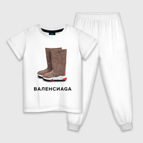 Детская пижама хлопок с принтом Валенсиаga в Белгороде, 100% хлопок |  брюки и футболка прямого кроя, без карманов, на брюках мягкая резинка на поясе и по низу штанин
 | balenciaga | антитренд | баленсиага