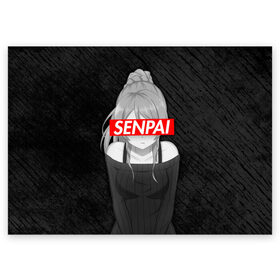Поздравительная открытка с принтом Anime (Senpai 5) в Белгороде, 100% бумага | плотность бумаги 280 г/м2, матовая, на обратной стороне линовка и место для марки
 | ahegao | anime | manga | sempai | senpai | аниме | ахегао | манга | семпай | сенпай