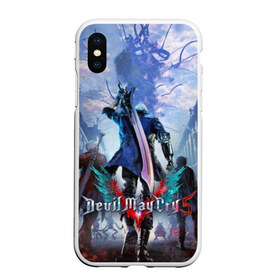 Чехол для iPhone XS Max матовый с принтом Devil May Cry 5 в Белгороде, Силикон | Область печати: задняя сторона чехла, без боковых панелей | capcom | demon | devil | devil may cry | dmc | game | город | демон | демоны | демоны тоже плачут | игра | меч | слэшер | человек