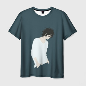 Мужская футболка 3D с принтом L в Белгороде, 100% полиэфир | прямой крой, круглый вырез горловины, длина до линии бедер | detective | l | детектив | эл
