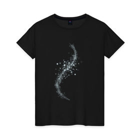 Женская футболка хлопок с принтом Волшебное сияние в Белгороде, 100% хлопок | прямой крой, круглый вырез горловины, длина до линии бедер, слегка спущенное плечо | блеск | блестки | сияние