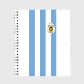Тетрадь с принтом Сборная Аргентины в Белгороде, 100% бумага | 48 листов, плотность листов — 60 г/м2, плотность картонной обложки — 250 г/м2. Листы скреплены сбоку удобной пружинной спиралью. Уголки страниц и обложки скругленные. Цвет линий — светло-серый
 | argentina | аргентина | аргентинская сборная | сборная | сборная аргентины | сборная аргентины по футболу | сборные | форма | футбол | футбольные сборные | чемпионат | чемпионат мира