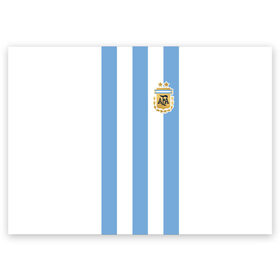 Поздравительная открытка с принтом Сборная Аргентины в Белгороде, 100% бумага | плотность бумаги 280 г/м2, матовая, на обратной стороне линовка и место для марки
 | argentina | аргентина | аргентинская сборная | сборная | сборная аргентины | сборная аргентины по футболу | сборные | форма | футбол | футбольные сборные | чемпионат | чемпионат мира