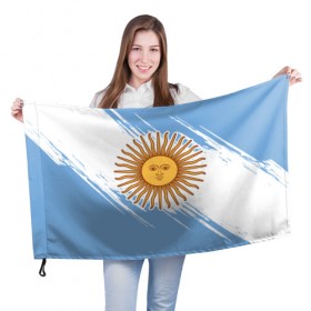 Флаг 3D с принтом Аргентина в Белгороде, 100% полиэстер | плотность ткани — 95 г/м2, размер — 67 х 109 см. Принт наносится с одной стороны | argentina | аргентина | аргентинская сборная | сборная | сборная аргентины | сборная аргентины по футболу | сборные | форма | футбол | футбольные сборные | чемпионат | чемпионат мира