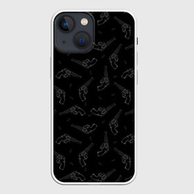 Чехол для iPhone 13 mini с принтом Револьверы в Белгороде,  |  | background | black | cart | cowboy | criminal | drawing | fashion | firearms | graphics | illustration | picture | revolvers | style | thug | weapons | бандит | графика | иллюстрация | картинка | ковбой | мода | огнестрельное | оружие | патроны | пистолет