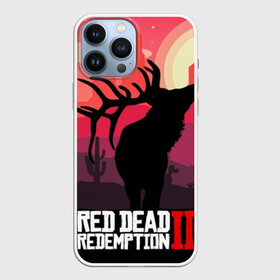 Чехол для iPhone 13 Pro Max с принтом RDR II в Белгороде,  |  | Тематика изображения на принте: gta | rdr 2 | red dead redemption 2 | west | дикий запад | добыча | закат солнца | игра | кактусы | каньон | квест | легендарный олень в rdr 2 | новинки игр | рога оленя