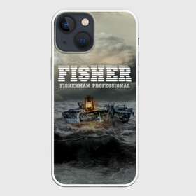 Чехол для iPhone 13 mini с принтом Профессиональный рыбак в Белгороде,  |  | fish | fisher | fisherman | fishman | анорак | костюм для рыбалки | костюм рыбака | лодка | непогода | подарок рыбаку | профессиональный рыбак | рыба | рыбаку | рыбалка | рыбацкая | шторм | шхуна