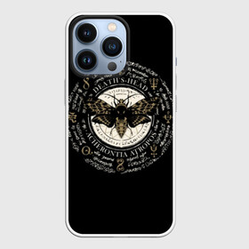 Чехол для iPhone 13 Pro с принтом Бабочка Мертвая голова в Белгороде,  |  | background | black | butterfly | dead | drawing | fashion | graphics | head | illustration | mysticis | pentagram | picture | signs | spell | style | symbols | бабочка | голова | графика | заклинание | знаки | иллюстрация | картинка | мертвая | мистика | 