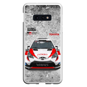 Чехол для Samsung S10E с принтом WRC Toyota в Белгороде, Силикон | Область печати: задняя сторона чехла, без боковых панелей | Тематика изображения на принте: auto | car | championship | race | rally | toyota | world | wrc | авто | гонки | машина | ралли | трасса | трек | чемпионат