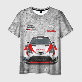 Мужская футболка 3D с принтом WRC Toyota в Белгороде, 100% полиэфир | прямой крой, круглый вырез горловины, длина до линии бедер | auto | car | championship | race | rally | toyota | world | wrc | авто | гонки | машина | ралли | трасса | трек | чемпионат