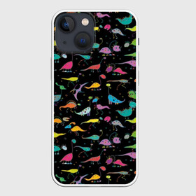 Чехол для iPhone 13 mini с принтом Светящиеся динозавры в Белгороде,  |  | динозавр | дракон | текстура | чешуя