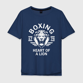 Мужская футболка хлопок Oversize с принтом Бокс - сердце льва в Белгороде, 100% хлопок | свободный крой, круглый ворот, “спинка” длиннее передней части | box | boxing | bruce lee | champion | dragon | fight | fighter | judo | muay thai | team | tiger | ufc | али | боевые | боец | бой | бокс | боксер | борьба | брюс ли | воин | дзюдо | дракон | единоборства | искусство | карате | контакт | кулак | лев