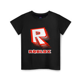 Детская футболка хлопок с принтом Roblox в Белгороде, 100% хлопок | круглый вырез горловины, полуприлегающий силуэт, длина до линии бедер | play | roblox | детская | для детей | игра | онлайн | ребенку | роблокс | роболкс | симулятор