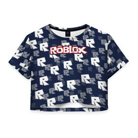 Женская футболка Cropp-top с принтом Roblox в Белгороде, 100% полиэстер | круглая горловина, длина футболки до линии талии, рукава с отворотами | roblox   массовая многопользовательская онлай | ориентированная на детей и подростков в возра