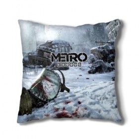 Подушка 3D с принтом METRO EXODUS в Белгороде, наволочка – 100% полиэстер, наполнитель – холлофайбер (легкий наполнитель, не вызывает аллергию). | состоит из подушки и наволочки. Наволочка на молнии, легко снимается для стирки | 2035 | exodus | metro | metro exodus | metro: exodus | survival horror | арт | артём | исход | метро | метро исход | метро:исход