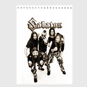 Скетчбук с принтом Sabaton в Белгороде, 100% бумага
 | 48 листов, плотность листов — 100 г/м2, плотность картонной обложки — 250 г/м2. Листы скреплены сверху удобной пружинной спиралью | Тематика изображения на принте: heavy metal | metal | sabaton | группы | метал | музыка | пауэр метал | рок | сабатон | хэви метал