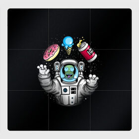 Магнитный плакат 3Х3 с принтом Гомер в космосе в Белгороде, Полимерный материал с магнитным слоем | 9 деталей размером 9*9 см | bart | homer | lisa | simpsons | space | барт | гомер | космос | пончик | симпсоны
