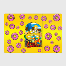 Магнитный плакат 3Х2 с принтом Симпсоны (2) в Белгороде, Полимерный материал с магнитным слоем | 6 деталей размером 9*9 см | bart | homer | lisa | simpsons | барт | гомер | лиза | мардж | пончик | симпсоны
