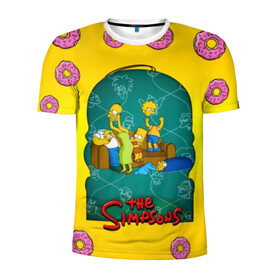 Мужская футболка 3D спортивная с принтом Симпсоны (3) в Белгороде, 100% полиэстер с улучшенными характеристиками | приталенный силуэт, круглая горловина, широкие плечи, сужается к линии бедра | bart | homer | lisa | simpsons | барт | гомер | лиза | мардж | пончик | симпсоны