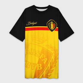 Платье-футболка 3D с принтом Бельгия в Белгороде,  |  | belgie | belgien | belgique | belgium | diables rouges | rode duivels | бельгийская сборная | бельгия | красные дьяволы | сборная бельгии | сборная бельгии по футболу | форма