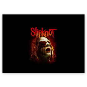 Поздравительная открытка с принтом Slipknot в Белгороде, 100% бумага | плотность бумаги 280 г/м2, матовая, на обратной стороне линовка и место для марки
 | Тематика изображения на принте: альтернативный | американская | глэм | готик | гранж | группа | метал | модные | музыка | пост | рок | хард