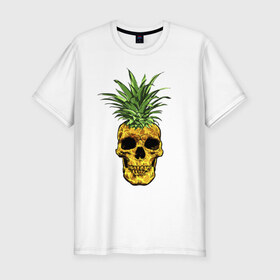 Мужская футболка премиум с принтом Ананас в Белгороде, 92% хлопок, 8% лайкра | приталенный силуэт, круглый вырез ворота, длина до линии бедра, короткий рукав | cool | creative | design | fruit | green | hype | new york | pineapple | skull | summer | supreme | vanguard | vegan | авангард | ананас | дизайн | зеленый | креатив | круто | лето | фрукт | хайп | череп