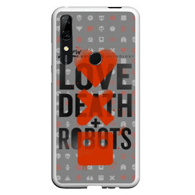 Чехол для Honor P Smart Z с принтом LOVE DEATH + ROBOTS в Белгороде, Силикон | Область печати: задняя сторона чехла, без боковых панелей | death | love death + robots | netflix | robots | любовь | нетфликс | роботы | сериал