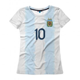 Женская футболка 3D с принтом Messi Copa America 2019 в Белгороде, 100% полиэфир ( синтетическое хлопкоподобное полотно) | прямой крой, круглый вырез горловины, длина до линии бедер | barcelona | champions | league | lionel | messi | spain | барселона | испания | лига | лионель | месси | чемпионов