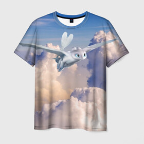 Мужская футболка 3D Light Fury: в Белгороде, 100% полиэфир | прямой крой, круглый вырез горловины, длина до линии бедер | how to train your dragon | night fury | беззубик | дневная фурия | дракон | как приручить дракона