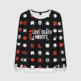 Мужской свитшот 3D с принтом Love, Death & Robots в Белгороде, 100% полиэстер с мягким внутренним слоем | круглый вырез горловины, мягкая резинка на манжетах и поясе, свободная посадка по фигуре | cartoon | death | fantasy | heavy | horror | metal | miller | netflix | robots | tim | witness | любовь | миллер | мультфильм | робот | роботы | тим | ужасы | фэнтези