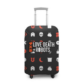 Чехол для чемодана 3D с принтом Love, Death & Robots в Белгороде, 86% полиэфир, 14% спандекс | двустороннее нанесение принта, прорези для ручек и колес | cartoon | death | fantasy | heavy | horror | metal | miller | netflix | robots | tim | witness | любовь | миллер | мультфильм | робот | роботы | тим | ужасы | фэнтези