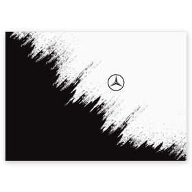 Поздравительная открытка с принтом Mercedes в Белгороде, 100% бумага | плотность бумаги 280 г/м2, матовая, на обратной стороне линовка и место для марки
 | amg | mercedes | авто | автомобиль | иномарка | логотип | машина | мерседес | текстура