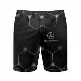 Мужские шорты 3D спортивные с принтом Mercedes в Белгороде,  |  | amg | mercedes | авто | автомобиль | иномарка | логотип | машина | мерседес | текстура