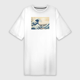 Платье-футболка хлопок с принтом Большая волна в Белгороде,  |  | Тематика изображения на принте: большая волна | искусство | канагава