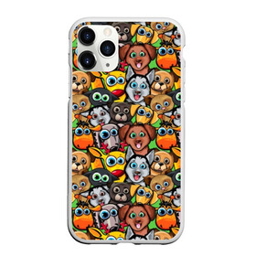 Чехол для iPhone 11 Pro матовый с принтом Веселые собачки в Белгороде, Силикон |  | Тематика изображения на принте: бульдог | голубые глаза | доберман | животные | жирафы | котики | милые | олени | разноцветные | собаки | хаски | яркие