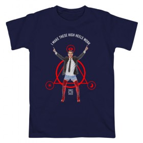 Мужская футболка хлопок с принтом Brendon Urie в Белгороде, 100% хлопок | прямой крой, круглый вырез горловины, длина до линии бедер, слегка спущенное плечо. | brendon urie | panic at the disco | patd | брендон ури