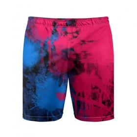 Мужские шорты 3D спортивные с принтом Буря красок в Белгороде,  |  | арт | буря красок | искусство | краски | розовый | синий | современное искусство | стрит арт
