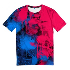 Мужская футболка 3D с принтом Буря красок в Белгороде, 100% полиэфир | прямой крой, круглый вырез горловины, длина до линии бедер | арт | буря красок | искусство | краски | розовый | синий | современное искусство | стрит арт