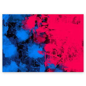 Поздравительная открытка с принтом Буря красок в Белгороде, 100% бумага | плотность бумаги 280 г/м2, матовая, на обратной стороне линовка и место для марки
 | арт | буря красок | искусство | краски | розовый | синий | современное искусство | стрит арт