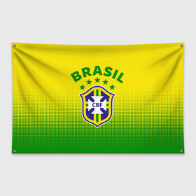 Флаг-баннер с принтом Бразилия в Белгороде, 100% полиэстер | размер 67 х 109 см, плотность ткани — 95 г/м2; по краям флага есть четыре люверса для крепления | brasil | brazil | бразилия | бразильская сборная | сборная бразилии | сборная бразилии по футболу | сборные | форма | футбол | футбольные сборные | чемпиона | чемпионат мира