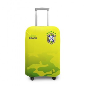 Чехол для чемодана 3D с принтом Бразилия в Белгороде, 86% полиэфир, 14% спандекс | двустороннее нанесение принта, прорези для ручек и колес | brasil | brazil | бразилия | бразильская сборная | сборная бразилии | сборная бразилии по футболу | сборные | форма | футбол | футбольные сборные | чемпиона | чемпионат мира