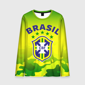 Мужской лонгслив 3D с принтом Бразилия в Белгороде, 100% полиэстер | длинные рукава, круглый вырез горловины, полуприлегающий силуэт | brasil | brazil | бразилия | бразильская сборная | сборная бразилии | сборная бразилии по футболу | сборные | форма | футбол | футбольные сборные | чемпиона | чемпионат мира
