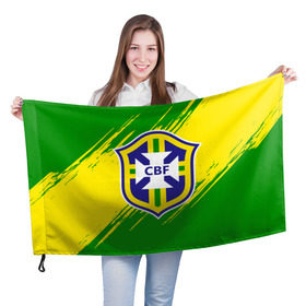 Флаг 3D с принтом Бразилия в Белгороде, 100% полиэстер | плотность ткани — 95 г/м2, размер — 67 х 109 см. Принт наносится с одной стороны | brasil | brazil | бразилия | бразильская сборная | сборная бразилии | сборная бразилии по футболу | сборные | форма | футбол | футбольные сборные | чемпиона | чемпионат мира