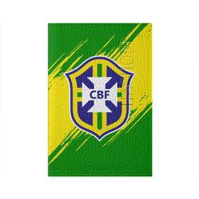 Обложка для паспорта матовая кожа с принтом Бразилия в Белгороде, натуральная матовая кожа | размер 19,3 х 13,7 см; прозрачные пластиковые крепления | brasil | brazil | бразилия | бразильская сборная | сборная бразилии | сборная бразилии по футболу | сборные | форма | футбол | футбольные сборные | чемпиона | чемпионат мира