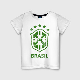 Детская футболка хлопок с принтом Бразилия в Белгороде, 100% хлопок | круглый вырез горловины, полуприлегающий силуэт, длина до линии бедер | 