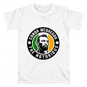 Мужская футболка хлопок с принтом Conor McGregor в Белгороде, 100% хлопок | прямой крой, круглый вырез горловины, длина до линии бедер, слегка спущенное плечо. | 