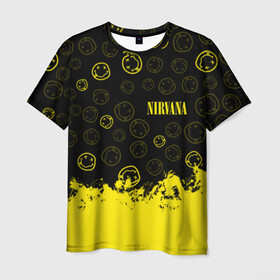 Мужская футболка 3D с принтом NIRVANA в Белгороде, 100% полиэфир | прямой крой, круглый вырез горловины, длина до линии бедер | like nirvana | nirvana | nirvana smells | nirvana spirit | nirvana teen | teen spirit | курт кобейн | нирвана | нирвана like. | нирвана smells