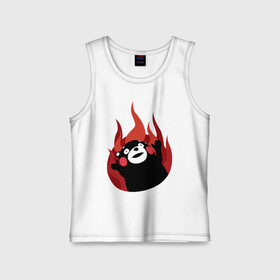 Детская майка хлопок с принтом Kumamon поджигает в Белгороде,  |  | fire | for | glory | hell | japan | of course | ofc | satan | the | иероглифы | кумамон | медведь | огонь | пожар | япония